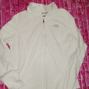 The North Face Zip-Up Jacket, white/Gray, Women's Large, Fitted Style